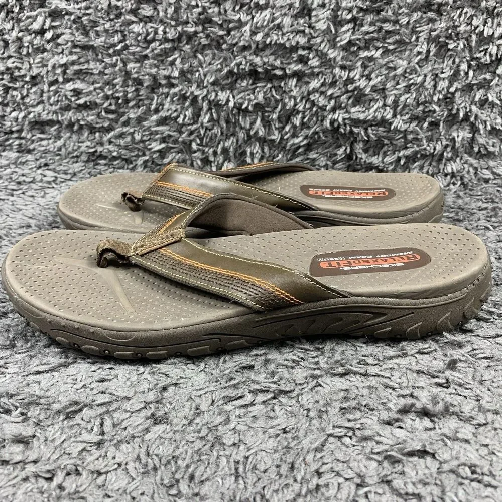 Men’s Skechers Cobano Brown Relaxed Fit Sandals Size 13